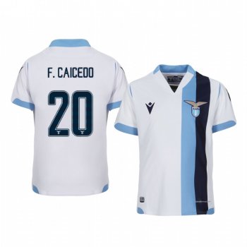 Youth Felipe Caicedo Lazio 19-20 Away White Short Sleeve Jersey