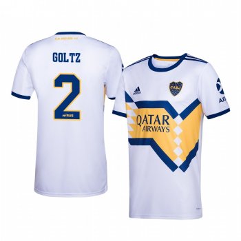 Paolo Goltz Boca Juniors 2020-21 White Away Official Jersey Men's