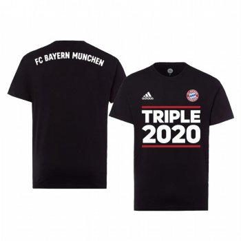 Bayern Munich Black Triple 2020 Short Sleeve T-Shirt