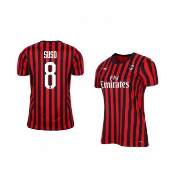 Women's AC Milan Suso 19-20 Home Short Sleeve Jersey