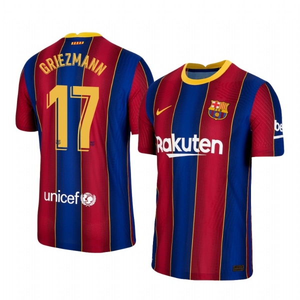 Barcelona Antoine Griezmann Home Men's Authentic Short Sleeve Blue Red Jersey 2020-21