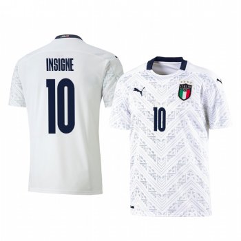 Lorenzo Insigne Italy 2020 White Away Men's Short Sleeve Jersey