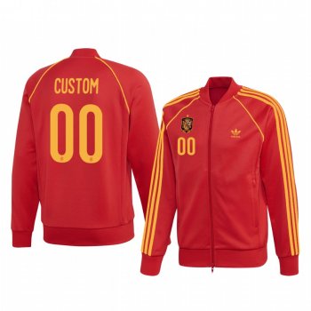 Custom Spain Red Team Pride Logo Full-Zip Long Sleeve Jacket