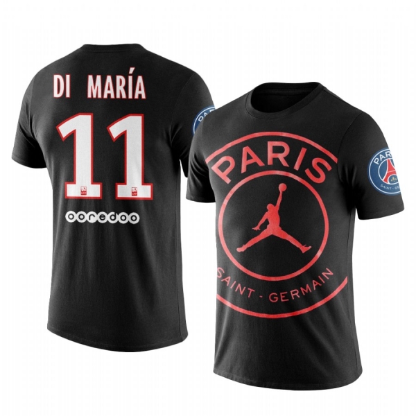 Men's Angel Di Maria Paris Saint-Germain Club Team Logo Short Sleeve T-shirt