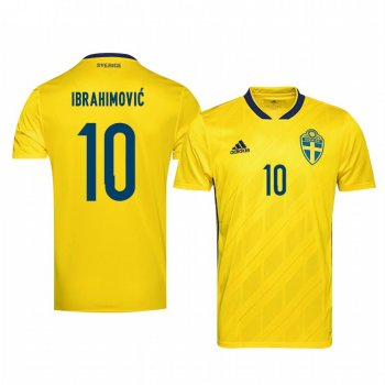 Home Sweden Zlatan Ibrahimovic Men's Short Sleeve Official Jersey