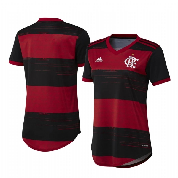 Women's Flamengo Red Black Home Short Sleeve Jersey 2020