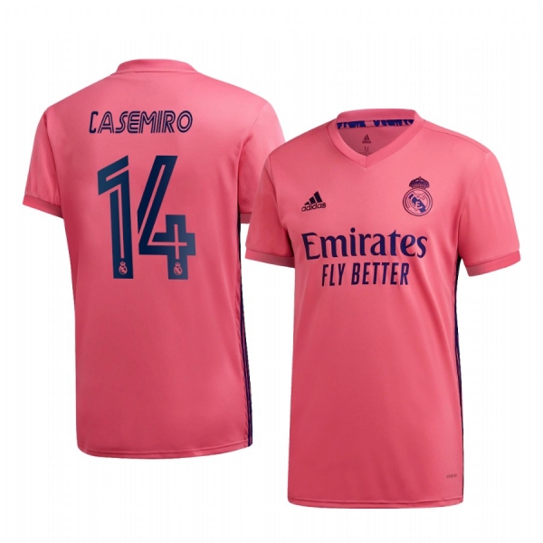 Casemiro Real Madrid 2020-21 Away Men's Pink Short Sleeve Jersey