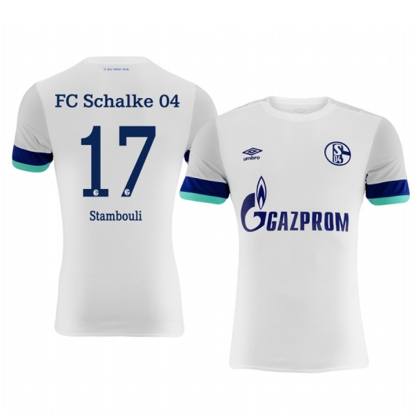 Schalke 04 Benjamin Stambouli White Away Jersey 19-20 Men's