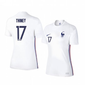 Women's Gaetane Thiney France 2020 White Away Short Sleeve Jersey