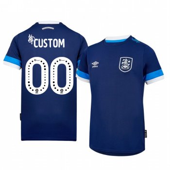 Huddersfield Town Custom 19-20 Away Men's Navy Short Sleeve Jersey