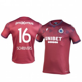 Siebe Schrijvers Club Brugge KV Away Red Short Sleeve Jersey