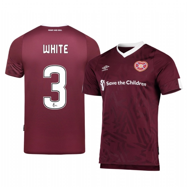 Heart of Midlothian Aidy White Men's 19-20 Home Replica Short Sleeve Jersey