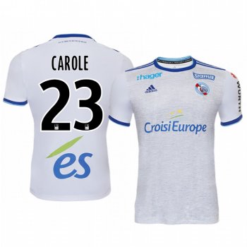 Lionel Carole Strasbourg 19-20 White Away Replica Jersey Men's