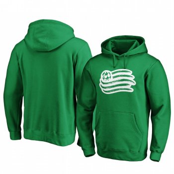 MLS New England Revolution St. Patrick's Day Green Pullover Hoodie White Logo