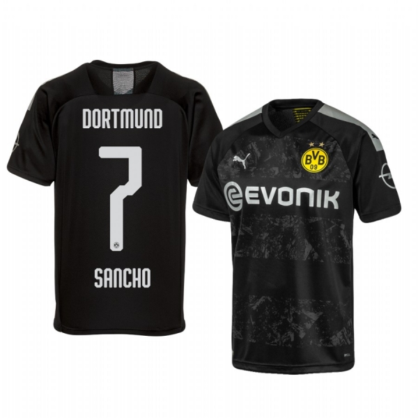 Borussia Dortmund Jadon Sancho Black Away Jersey 19-20 Men's