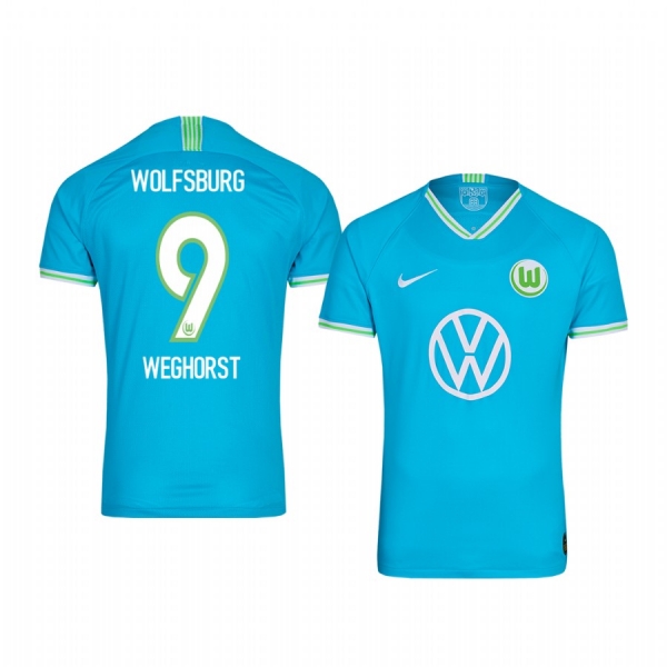 Youth VfL Wolfsburg Wout Weghorst Blue Away Short Sleeve Jersey 19-20