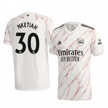 Eddie Nketiah Arsenal 2020-21 Away Men's White Short Sleeve Jersey