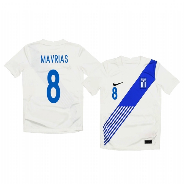 Youth Charis Mavrias Greece 2020 White Home Short Sleeve Jersey