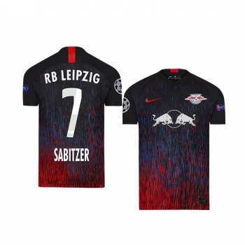 Youth Marcel Sabitzer RB Leipzig 2020 UEFA Champion League Away Black Short Sleeve Jersey