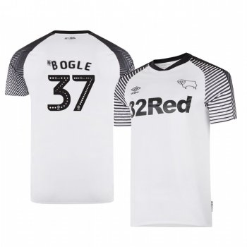 Jayden Bogle Derby County 19-20 Home Men's White Official Short Sleeve Jersey