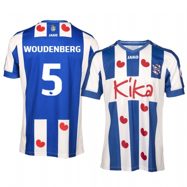 Lucas Woudenberg SC Heerenveen Home Blue White Short Sleeve Jersey