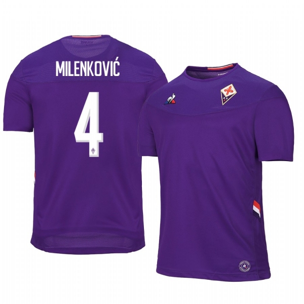 Fiorentina Nikola Milenković 19-20 Home Men's Short Sleeve Jersey