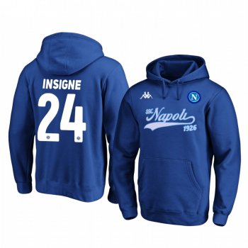 Lorenzo Insigne SSC Napoli 2020 Wordmark Royal Iconic Pullover Hoodie