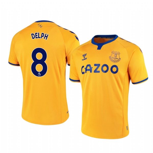 Fabian Delph Everton 2020-21 Away Men's Yellow Short Sleeve Jersey