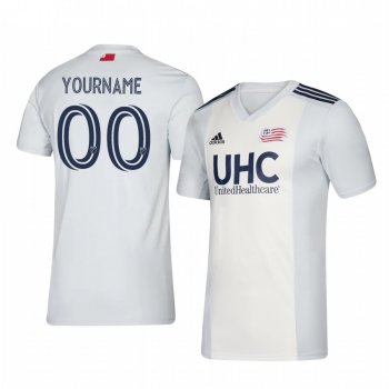 Custom New England Revolution 2020-21 Away Men's White Short Sleeve Jersey