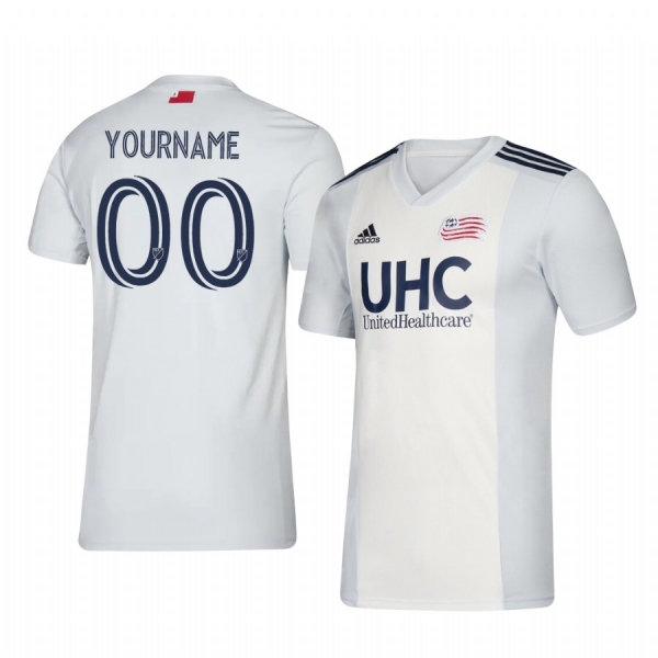 Custom New England Revolution 2020-21 Away Men's White Short Sleeve Jersey