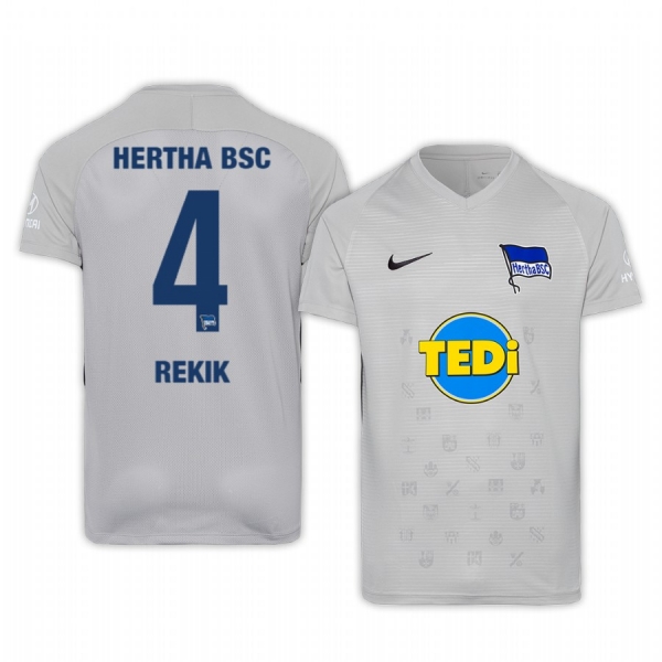 Karim Rekik Hertha BSC 19-20 Third Men's Grey Short Sleeve Jersey