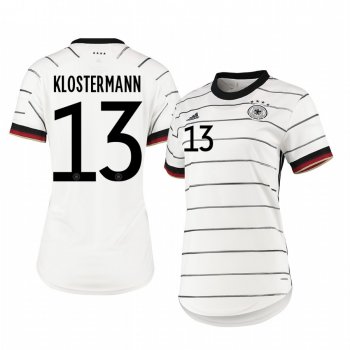 Women's Germany Lukas Klostermann White Home Short Sleeve Jersey 2020-21