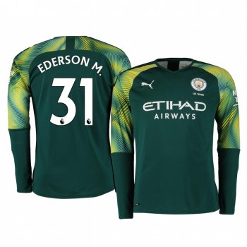 19-20 Manchester City Ederson Green Home Goalkeeper Jersey Men's