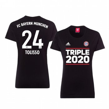 Women's Bayern Munich Black Triple 2020 Short Sleeve T-Shirt