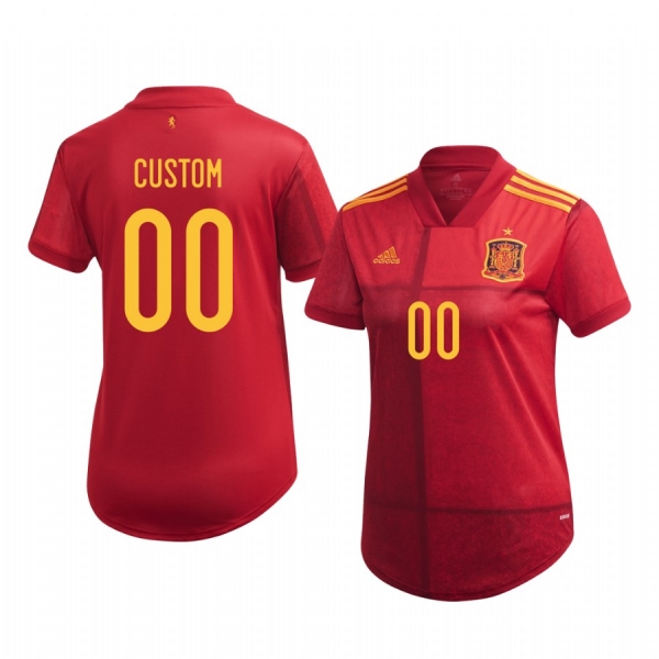 Custom Spain UEFA Euro 2020 Home Red Authentic Jersey