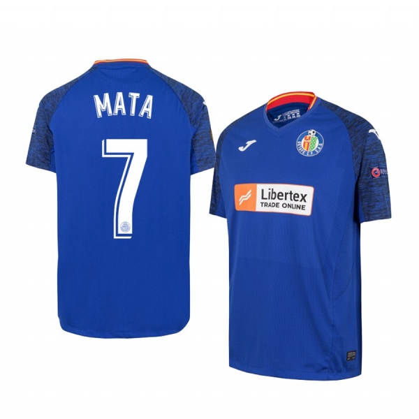 Jaime Mata Getafe UEFA Europa League Short Sleeve Men's Royal Official Jersey