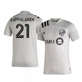 Lassi Lappalainen Montreal Impact 2020-21 Away Replica Short Sleeve Gray Jersey