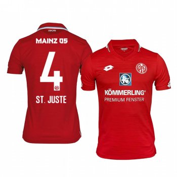 Mainz 05 Jerry St. Juste 19-20 Home Men's Red Short Sleeve Jersey