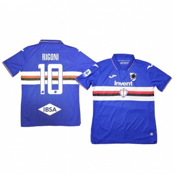 Emiliano Rigoni Sampdoria 19-20 Home Men's Blue Short Sleeve Jersey