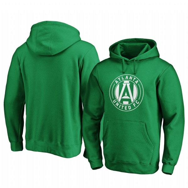 MLS Atlanta United St. Patrick's Day Green Pullover Hoodie White Logo