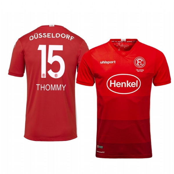 Fortuna Düsseldorf Erik Thommy 19-20 Away Men's Red Short Sleeve Jersey