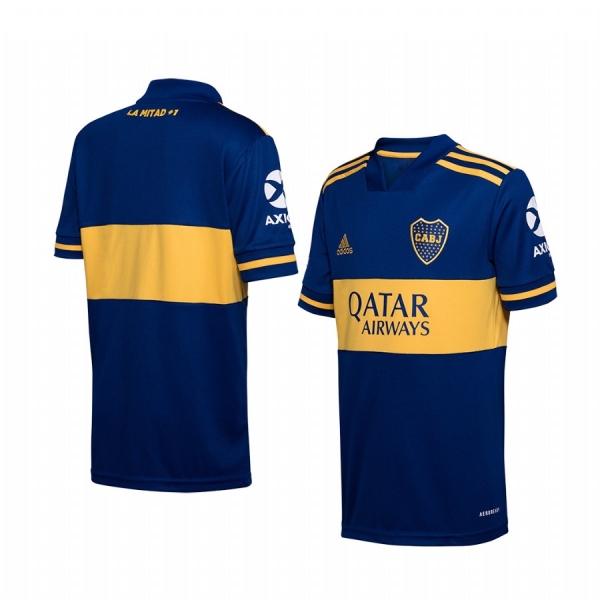 Youth Boca Juniors Navy Home Short Sleeve Jersey 19-20