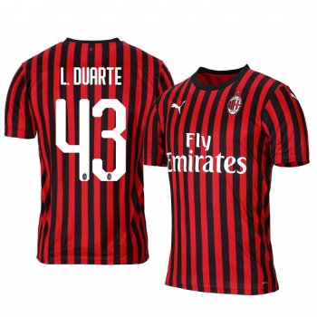 Leo Duarte AC Milan 19-20 Red Black Home Official Jersey Men's