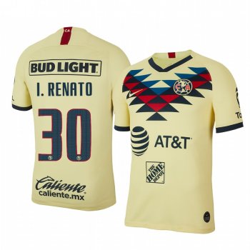 Renato Ibarra Club America 19-20 Home Men's Yellow Short Sleeve Jersey