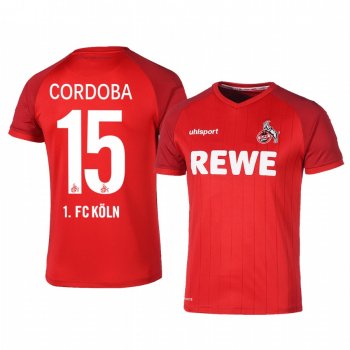 1. FC Koln Jhon Cordoba 19-20 Away Men's Red Short Sleeve Jersey