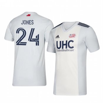 DeJuan Jones New England Revolution 2020-21 Away Men's White Short Sleeve Jersey