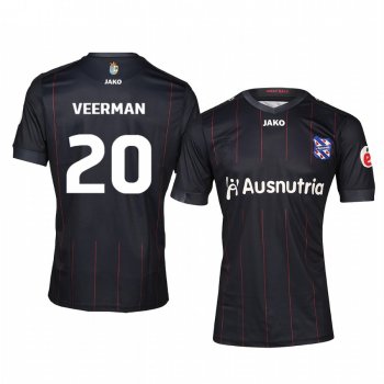 SC Heerenveen Joey Veerman 19-20 Away Men's Black Short Sleeve Jersey