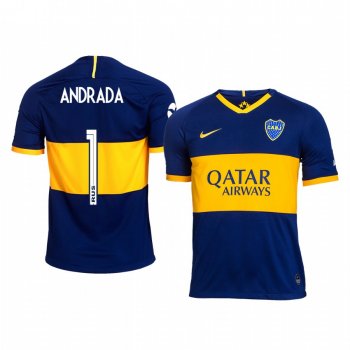 Boca Juniors Esteban Andrada Men's 19-20 Home Replica Short Sleeve Jersey