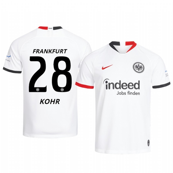 Eintracht Frankfurt Dominik Kohr White Away Jersey 19-20 Men's