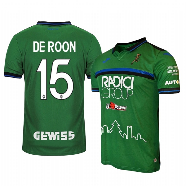 Youth Marten de Roon Atalanta 19-20 Christmas Edition Green Short Sleeve Jersey